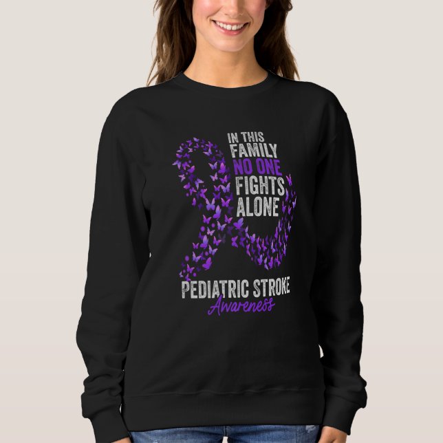 Sweatshirt Pediatric Stroke Awareness Month Butterflies Purpl (Devant)