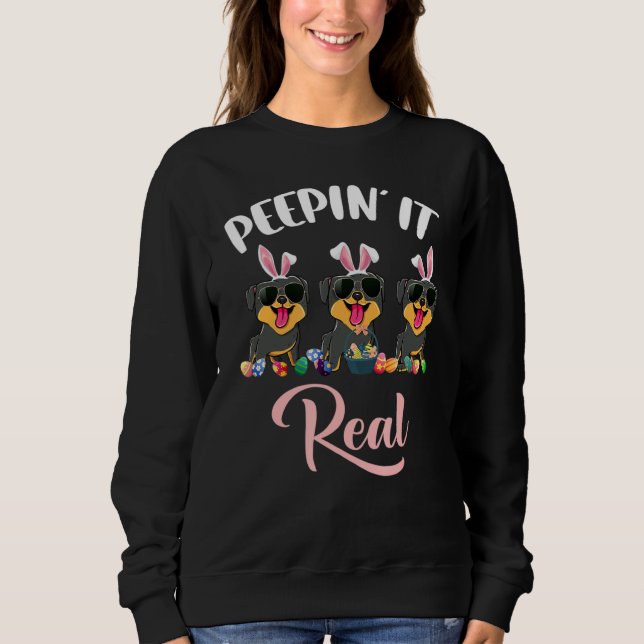 Sweatshirt Peepin'It Real Easter Day Chasse aux oeufs Lunette (Devant)
