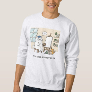 Sweatshirt Peintre de Chat Capriceuse Muse Studio Cosy Blocag