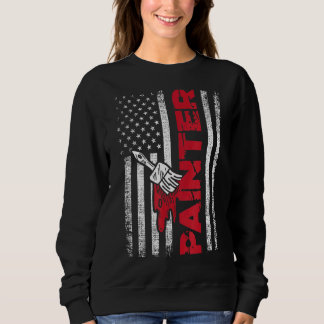 Sweatshirt Peintre Usa Drapeau Maison Décorateur Peinture W