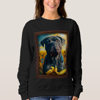 Sweatshirt Peinture de Cane Corso Tournesol Fleur Maman Femme