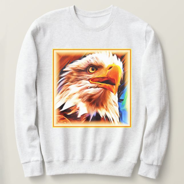 Sweatshirt Peinture d'un Visage d'Aigles Étonnant. Commandez  (Design devant)