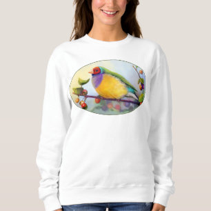 Sweatshirt Peinture réaliste de pinson de Gouldian