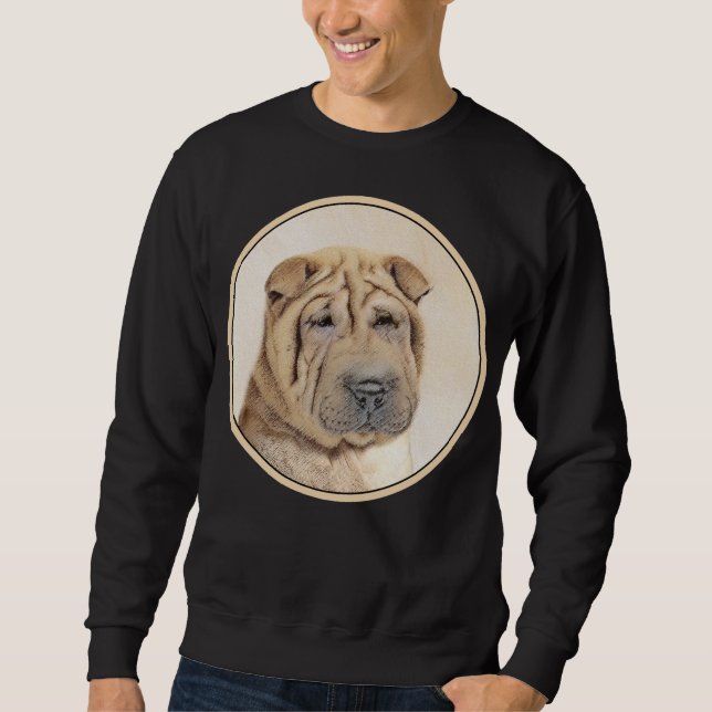 Sweatshirt Peinture Shar Pei - Cute Original Chien Art (Devant)