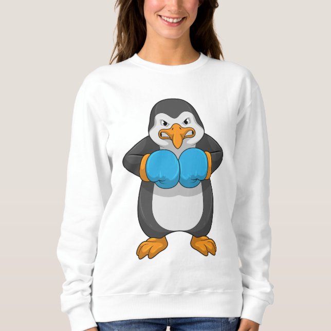 Sweatshirt Penguin at Boxing with Boxing Gloves (Devant)