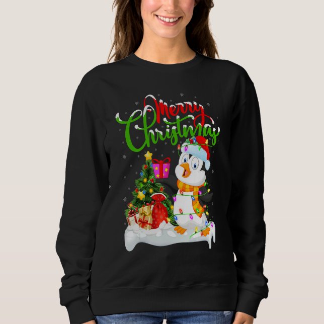 Sweatshirt Penguin Bird   Xmas Decorations Santa Penguin Chri (Devant)