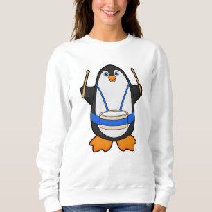Sweatshirt Penguin comme musicien avec tambour