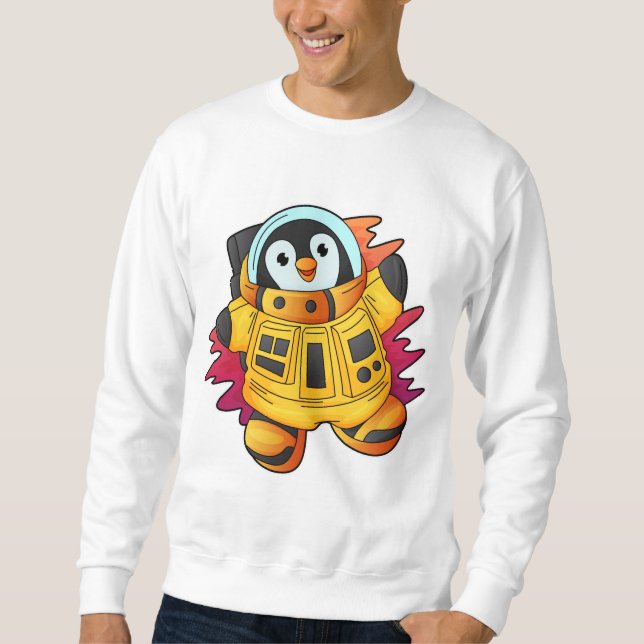 Sweatshirt Penguin en costume d'astronaute (Devant)