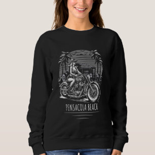 Sweatshirt Pensacola Beach Floride Motorcycle Hotrod Vintage