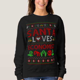Sweatshirt Père Noël aime l'économiste Noël cadeau mauvais éc