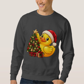 Sweatshirt Père Noël Arbre de Noël Canard en Caoutchouc Vacan