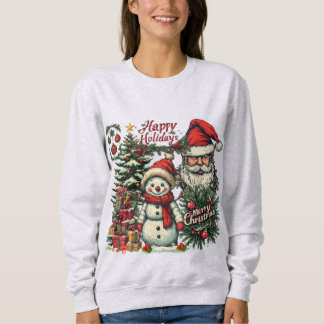 Sweatshirt Père Noël arrive sur un Gris