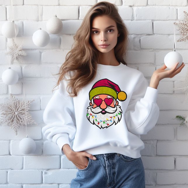 Sweatshirt Père Noël avec lunettes de soleil Design Parties s (Créateur téléchargé)