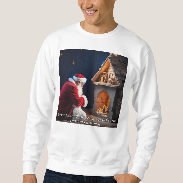 Sweatshirt Père Noël connaît le vrai sens de Noël (Devant)