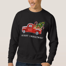 Sweatshirt Père Noël dans la fenêtre Vintage Red Christmas Tr