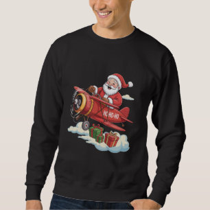 Sweatshirt Père Noël de Noël Pilote Avion Cadeau Volant