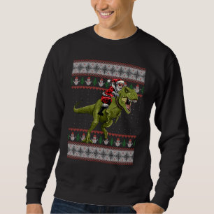Sweatshirt Père Noël équitation Dinosaur T Rex Noël affreux S