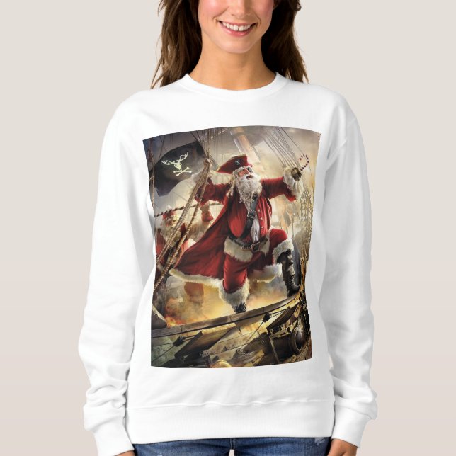 Sweatshirt Père Noël Est Un Pirate (Devant)