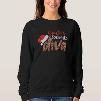 Sweatshirt Père Noël Favori Diva Leopard Noël Joyeux Noël Joy