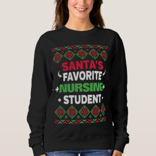 Sweatshirt Père Noël Favori Nuring Student Noël laid