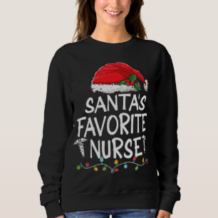 Sweatshirt Père Noël Infirmière préférée Noël Arbre du Père N