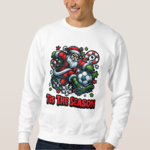 Sweatshirt Père Noël Kicking Soccer Ball Noël