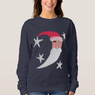 Sweatshirt Père Noël Moon Art de Noël Abstrait à porter