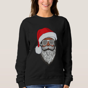 Sweatshirt Père Noël Noir Xmas Santa Afro Afro-Américain