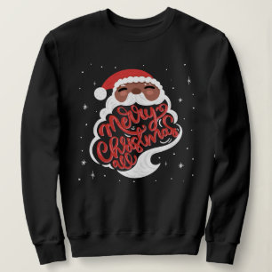 Sweatshirt Père Noël noire   Joyeux Noël tout