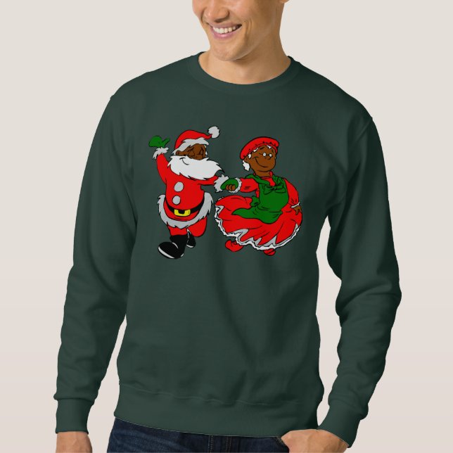 Sweatshirt père Noël noire mme claus (Devant)