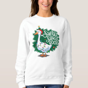 Sweatshirt Père Noël Oie la plus brillante Drôle Oie Noel