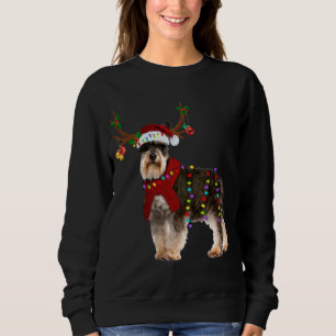 Sweatshirt Père Noël Schnauzer rennes Noël clair