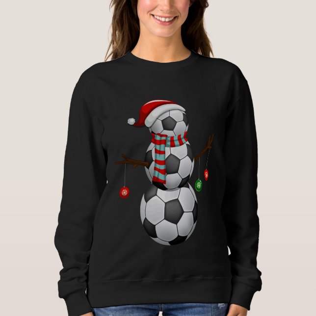 Sweatshirt Père Noël Snowman Noël Cadeaux Drôle joueur de foo (Devant)