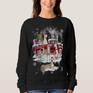 Sweatshirt Père Noël Whippet Avec Rouge Pick Up Camion Christ