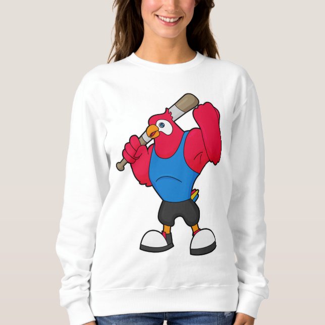 Sweatshirt Perroquet au baseball avec batte de baseball (Devant)
