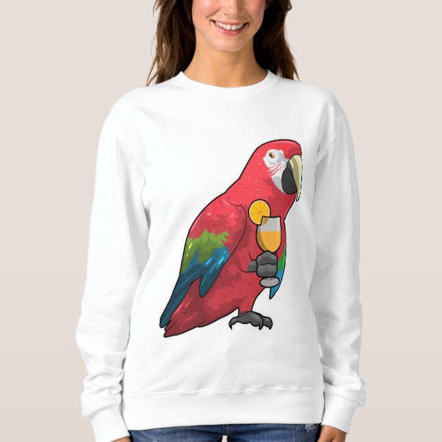 Sweatshirt Perroquet au verre de jus d'orange (Devant)