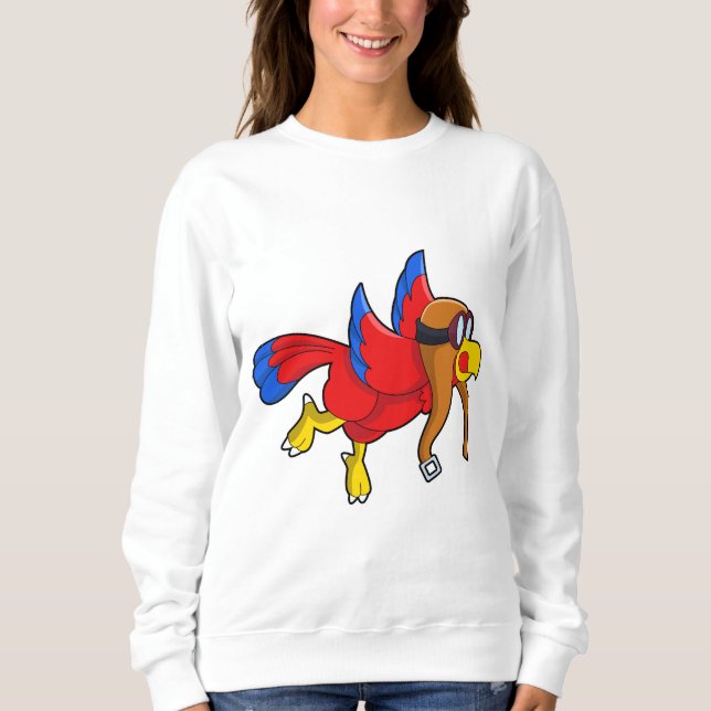 Sweatshirt Perroquet au vol en tant que pilote (Devant)