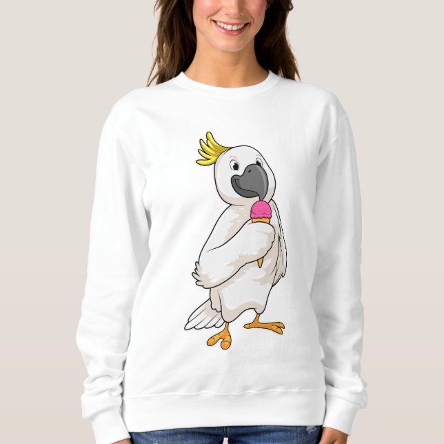 Sweatshirt Perroquet avec crème glacée gaufre (Devant)