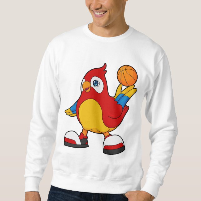 Sweatshirt Perroquet comme joueur de basket-ball avec basket- (Devant)