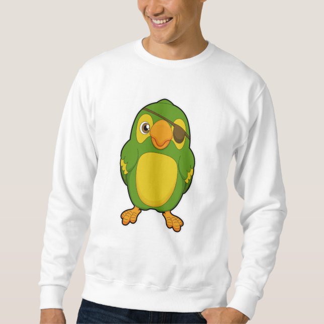 Sweatshirt Perroquet comme pirate avec Eyepatch (Devant)