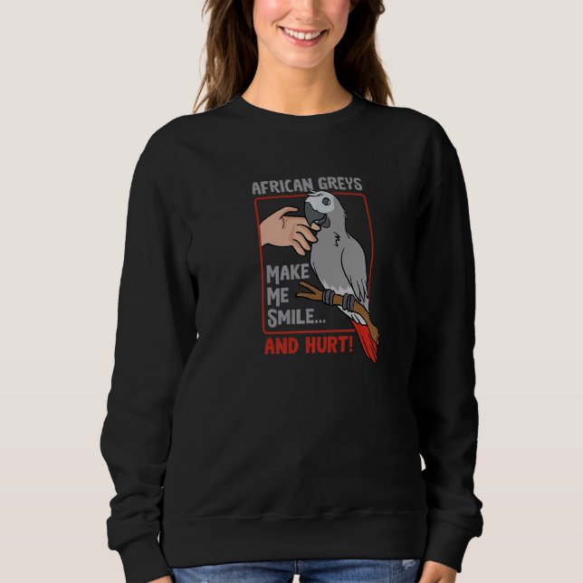 Sweatshirt Perroquet gris Africain En Colère Ironie Dire Bir  (Devant)