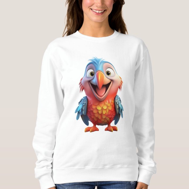 Sweatshirt Perroquet souriant mignon (Devant)
