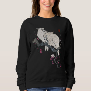Sweatshirt Perroquets Oiseaux Fleur de cerisier Japonais Saku