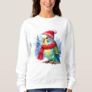 Sweatshirt Perruque en Casquette et écharpe perchée sur une b