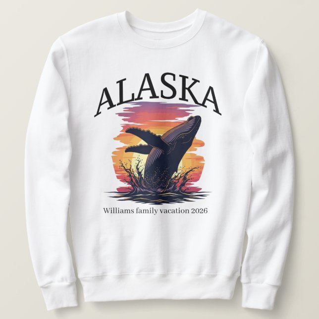 Sweatshirt Personalized Alaska family vacation  (Design devant)