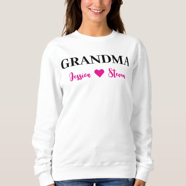 Sweatshirt Personalized Grandma Script (Devant)