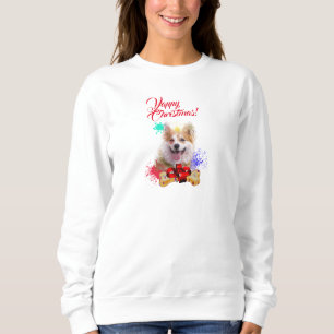 Sweatshirt Personnalisable Corgi Chien Joyeux Noël