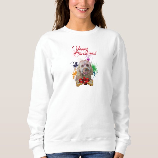 Sweatshirt Personnalisable mignonne Britanniques Bulldog Joye (Devant)