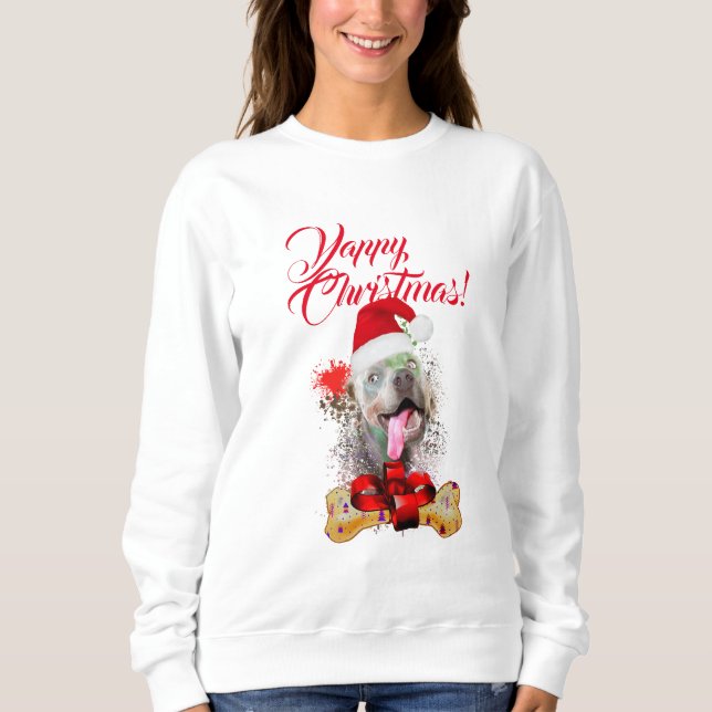 Sweatshirt Personnalisable Mignonne Weimaraner Chien Joyeux N (Devant)