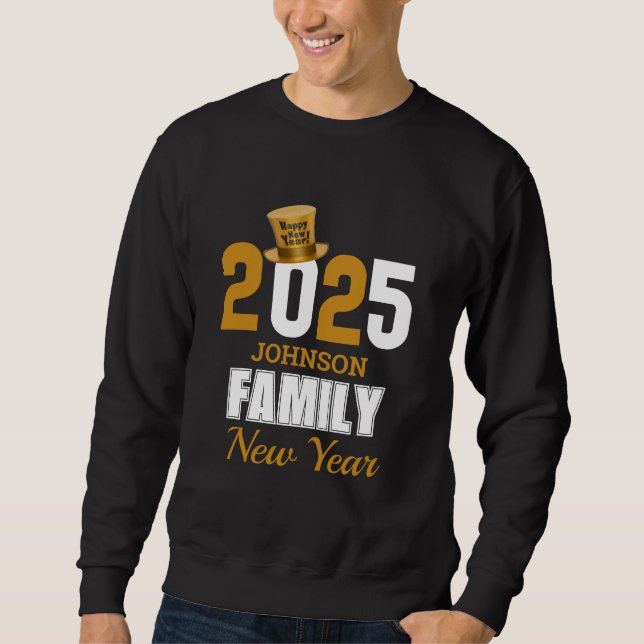 Sweatshirt Personnalisé 2025 Nom de famille Bonne année (Devant)